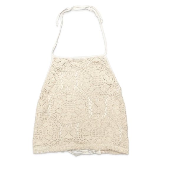 Brandy Melville Tops - Melvilie - Beige, Cropped Halter Top, Size S